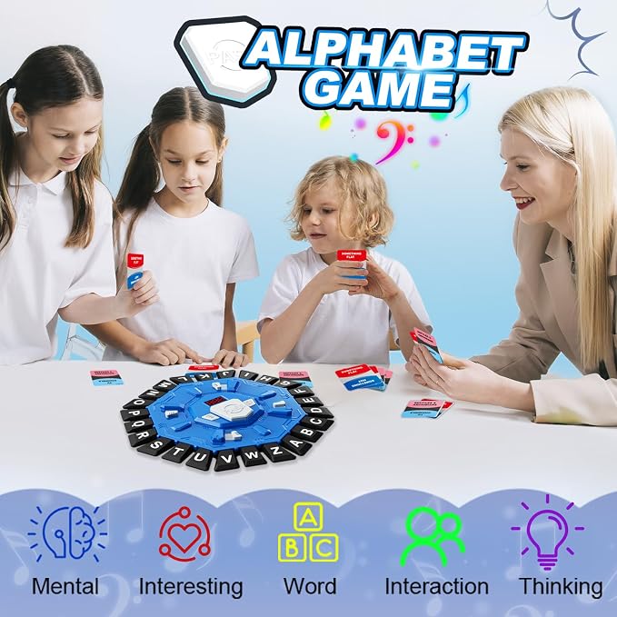 Word Game Family Party Board Games Card Game Learning Alphabet Letter Game | 220 Topic, 2 Modes, Digital Display Timer, The Fun Fast-Paced Race Against The Timer for Kids & Adults Christmas Gift