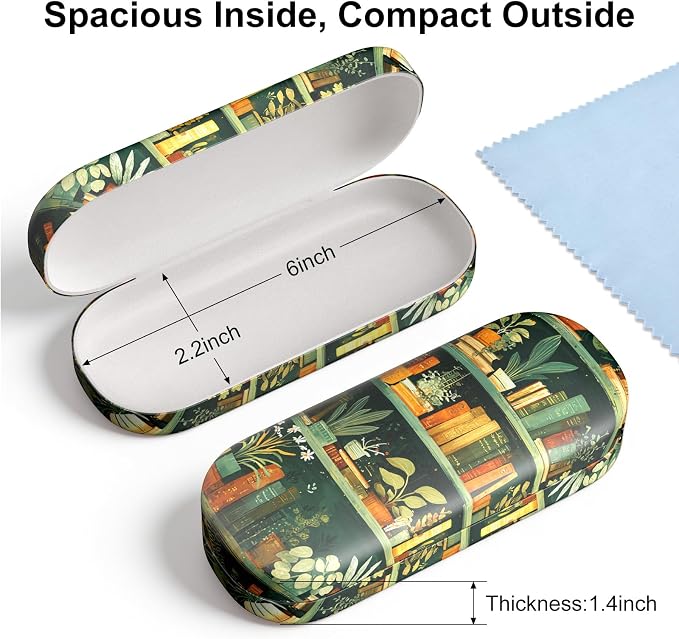 Hard Shell Leather Sunglasses Case,Classic Fashionable Cute Large Glasses Case for Women Men,Sunglass Eyeglasses