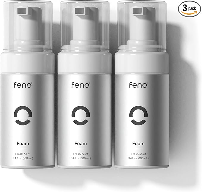 3Pcs Feno Foam Toothpaste with Xylitol & Wild Mint - Fluoride Free Toothpaste for Adults, Gentle on Enamel, Fresh Breath, Ideal for Sensitive Teeth & Travel Oral Care, 3.4 Fl oz
