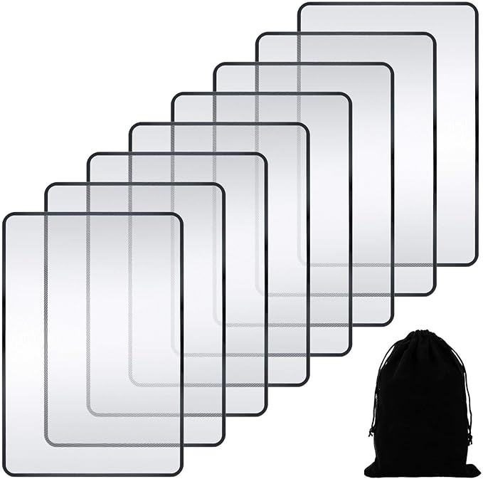 Enhon 3X Page Magnifier 7 x 4.7 Inch Magnifying Sheet Fresnel Lens Page Magnifying Glass for Elderly and People with Low Vision Reading Small Patterns, Maps and Books (8 Pieces) | For Reading, Maps, Low Vision Use, Flexible Magnifying Sheet, Lightweigh...