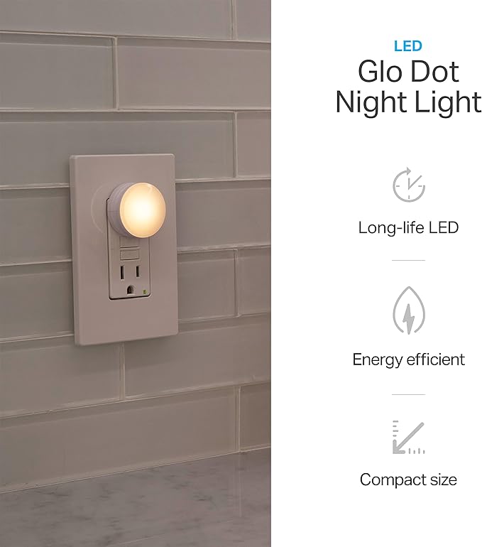 Lights by Night, Mini LED Night Light, Plug-In, Dusk to Dawn Sensor, Warm White, Compact, UL-Certified, Ideal for Bedroom, Bathroom, Nursery, Hallway, Kitchen, 45176, 1 Pack, 6 Count | Warm White 3000K Light, Night Lights Plug Into Wall for Bedroom, Ba...