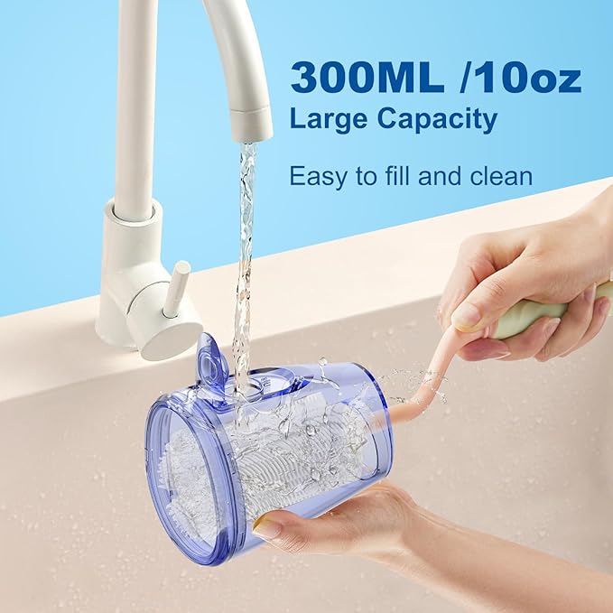Water Flossers for Teeth, 300ML Cordless Oral Irrigator Rechargeable Dental Flosser Picks with 5 Modes 5 Jet Tips,IPX7 Waterproof Teeth Cleaner for Braces Gum Care, Home Travel Use