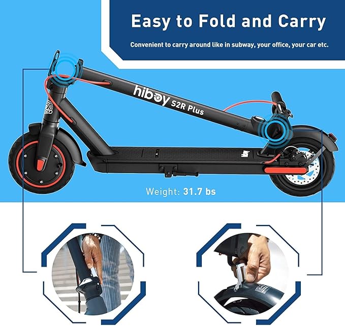 Hiboy Electric Scooter, 430W–750W Motor, 8.5"–10" Tires, 19–25 MPH Top Speed, 17–25 Miles Long Range, Commuter Electric Scooter for Adults with Dual Braking System