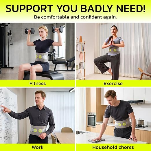 aoFIT Back Brace for Lower Back Pain Relief with 360-Degree Biochemical Hug Support, Back Support Belt for Men and Women, Soft Breathable Fabric Lumbar Support for Herniated Disc, Sciatica S