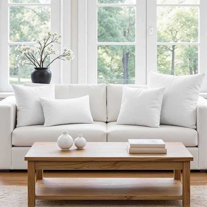 MIULEE 14x40 Inch Throw Pillow Insert for Couch Sofa Bed | Premium Virgin Filling, Soft Brushed Fabric, Rectangle Decorative Pillow, Lumbar Back and Neck Support
