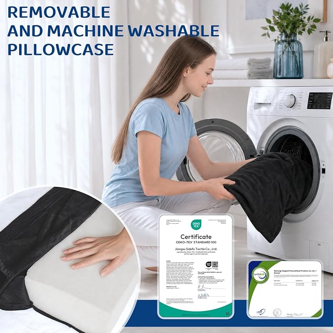 Recliner Foot Rest Cushion with Removable Semi-Cylinder | Customize Support For Every Body Part, Adjustable Recliner Leg Pillow for Recliner&Sofa, 2 Reinforced Strap for No Slip,Black