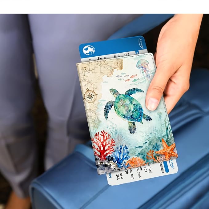 FINTIE Passport Holder, Slim Travel Wallet RFID Blocking Card Case Cover | Passport Cover Protector Essentials with Credit Card Slots, For Women/Men