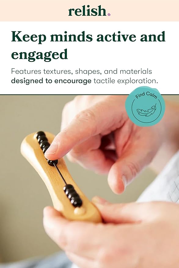 Relish - Fidget Toys, Fidget Widget Twin Pack Wooden Toy Set – Alzheimer's & Dementia Sensory Products, Activities for Elderly/Seniors