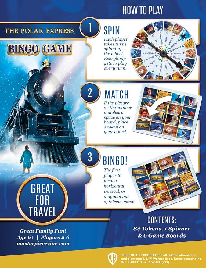 MasterPieces Kids Games - The Polar Express Bingo Game