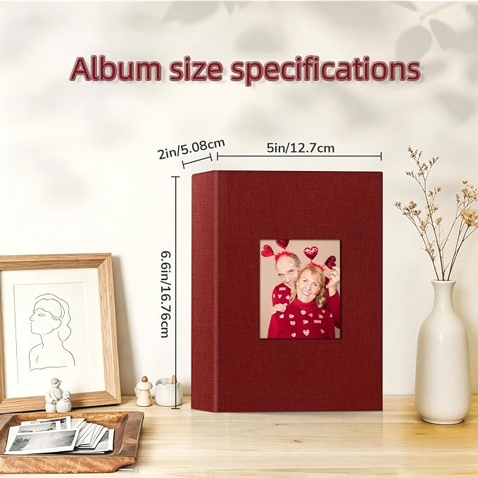 popotop Photo Album 4x6-100 Photos Photo Books with 100 Vertical Pockets,Linen Cover Albums for Family Wedding Anniversary Baby Vacation Pictures
