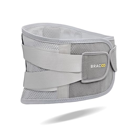 Bracoo Back Brace for Lower Back Pain Back Support Belt for Women and Men, Breathable Lumbar Support Brace with Adjustable Strap for Herniated Disc, Sciatica, Large(37" - 44"), BP62