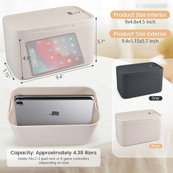 Medicine Lock Box with Code,Taller Size Small Lock Box with Combination Code for Medication Safe,Lock Box for Pills/First Aid Kit/Snack/Ipad Mini,Locked Container for Home/Office 9.4X5.5X5.7inch Beige