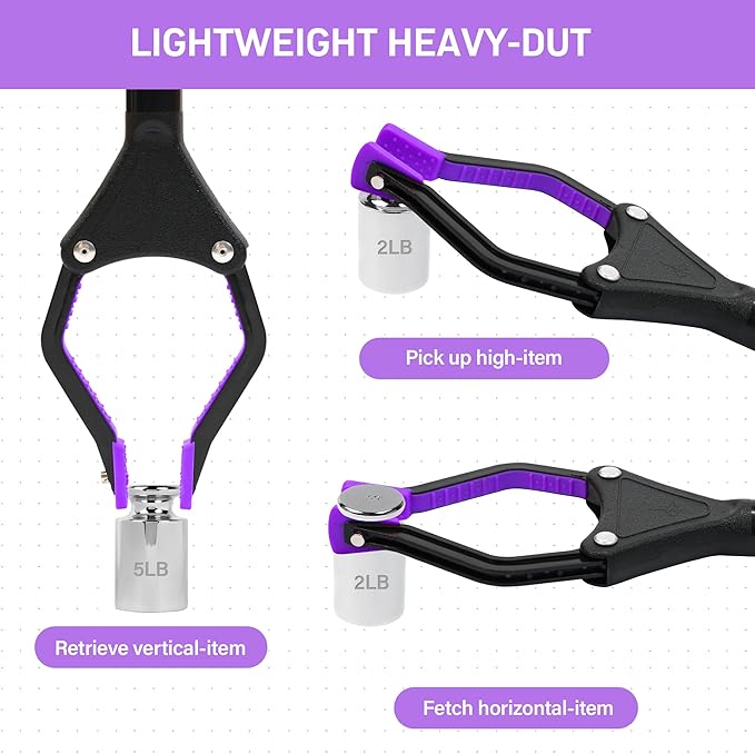 32 inch GrabRunner Folding Reacher Grabber Tool with Magnet for Seniors, Disabled, After Surgery Recovery(Purple)