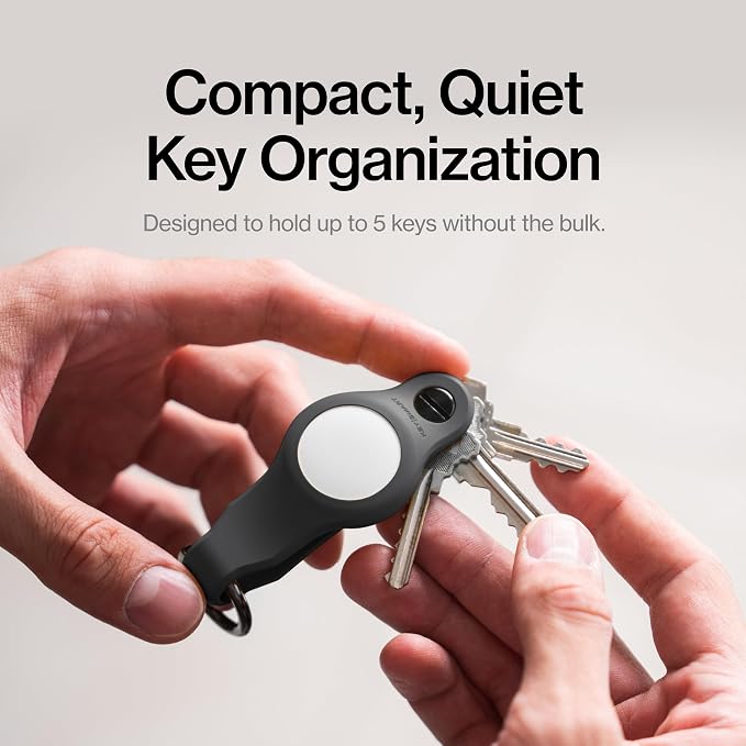 KeySmart Air - Premium Keychain Key Holder Compatible with Apple AirTag, 5 Key Organizer Keychain, Air Tags Not Included