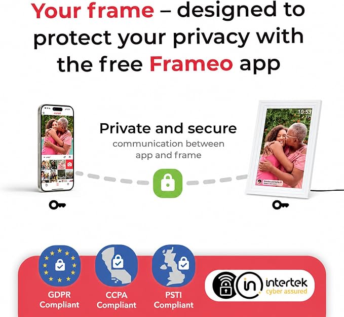 10.1" Frameo Digital Picture Frame WiFi Instant Photo Sharing Gift | Instant Photo & Video Sharing,1280x800 HD IPS Touch Screen, 32GB Storage, SD Card Support, Private Sharing & Gift for Parents