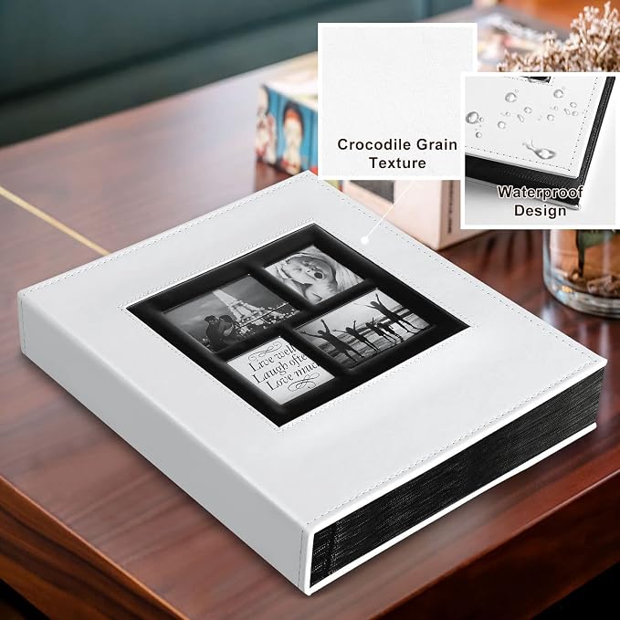 Ywlake Photo Album 4x6 500 Pockets Photos, Extra Large Capacity Family Wedding Picture Albums Holds 500 Horizontal and Vertical Photos White