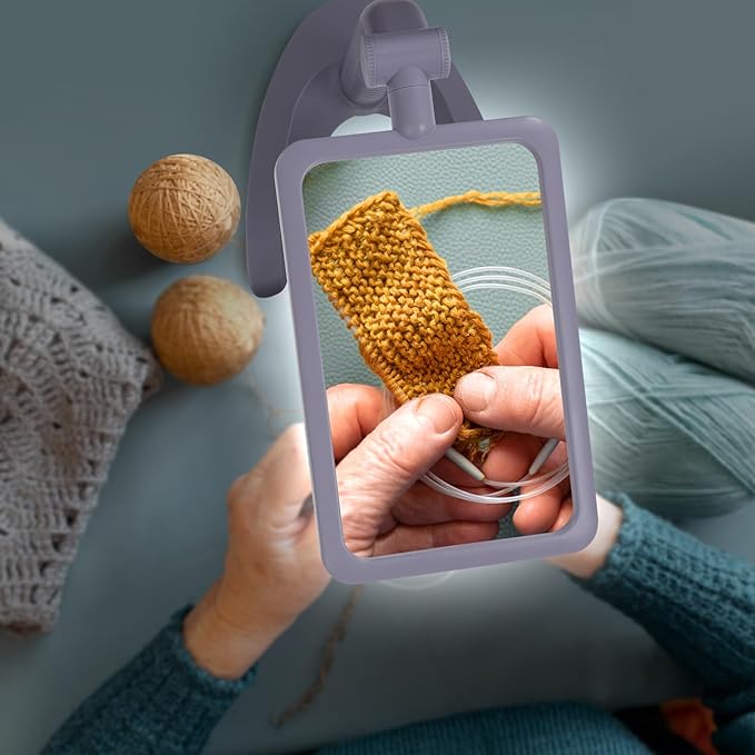 2.5X Magnifying Glass with Light and Stand, Full-Page Desktop Handheld Magnifying Glass with 48 Light for Reading Books Close Work, Powered by USB or Battery