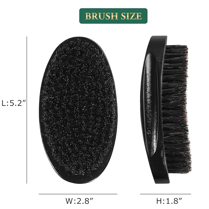 Wave Brush for Men - Made with Beech Mix Nature Boar Bristle - Smoothing Hair Brush for All Hair Types, Restores Shine and Waves