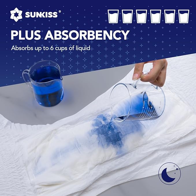 SUNKISS TrustPlus Incontinence Disposable Underwear for Men and Women, Adult Pull Ups with Heavy Absorbency, Leak Protection, Odor Control, XLarge Overnight, 64 Count (4 Packs of 16)
