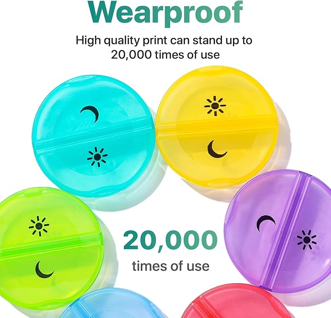 Sukuos Large Weekly Pill Organizer 2 Times a Day, Daily Pill Box 7 Day Easy to Open with Double Protection, AM PM Pill Case for Medicine/Vitamin/Fish Oil/Supplements (Glitter Pink)