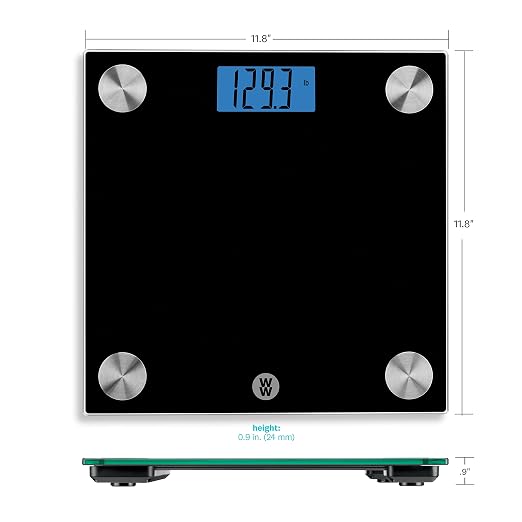 Weight Watchers Scales by Conair Scale for Body Weight, Digital Bathroom Scale in Black