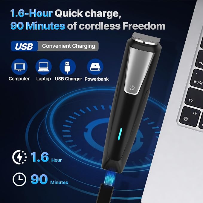 Valano Beard Trimmer Hair Clippers for Men All-in-One Self-Sharpening Electric Men's Cordless Rechargeable Mustache Grooming Kit Gift for Ear Nose Body Public