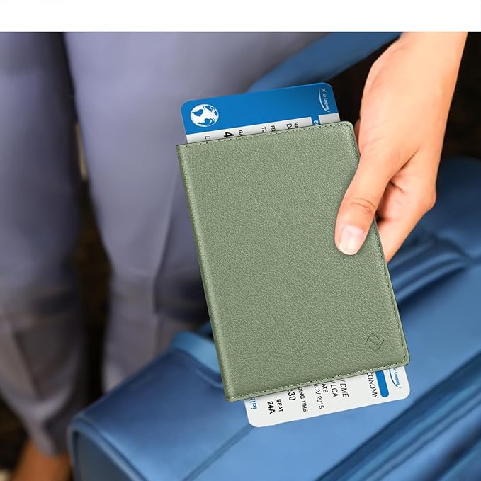 FINTIE Passport Holder, Slim Travel Wallet RFID Blocking Card Case Cover | Passport Cover Protector Essentials with Credit Card Slots, For Women/Men
