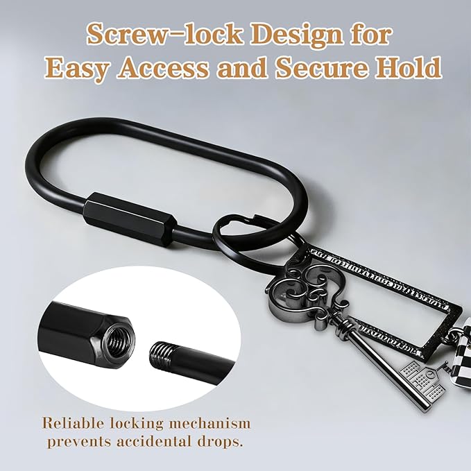 Muitcdo Brass Key Rings Bulk, Key Chain Organizer Holder for Men Women with Secure Screw Locking