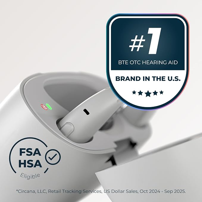 Lexie B3 OTC Hearing Aids Powered by Bose Sound Technology for Superior Speech Clarity - Rechargeable, Customizable, Universal Bluetooth Streaming - Receiver-in-Canal-Style Plus Lexie Expert Support