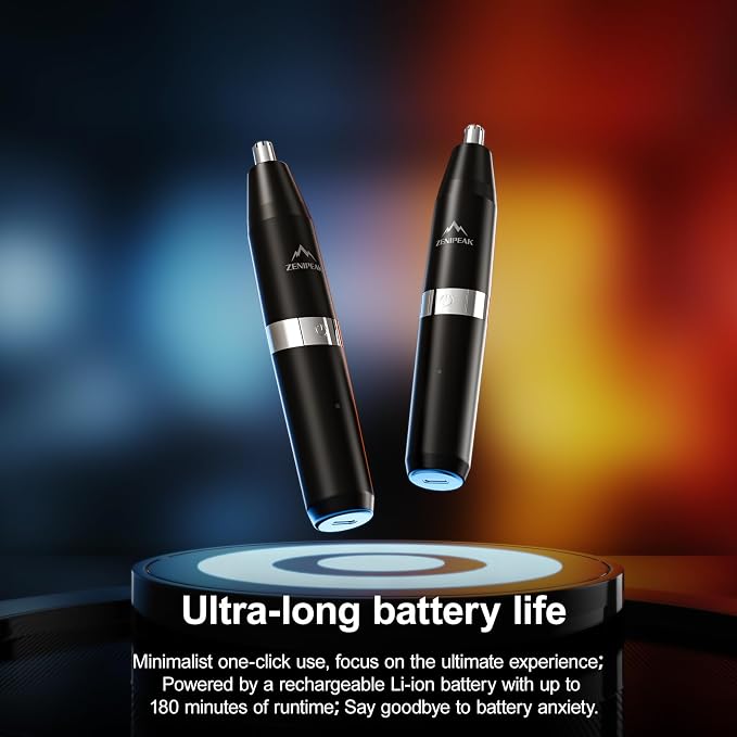 Professional Nose Hair Trimmer for Men & Women, USB-C Rechargeable Electric Ear & Nasal Clipper, Micro-Vacuum, Painless 8000 RPM, 3 Patented Magnetic Heads, Waterproof Travel Kit.