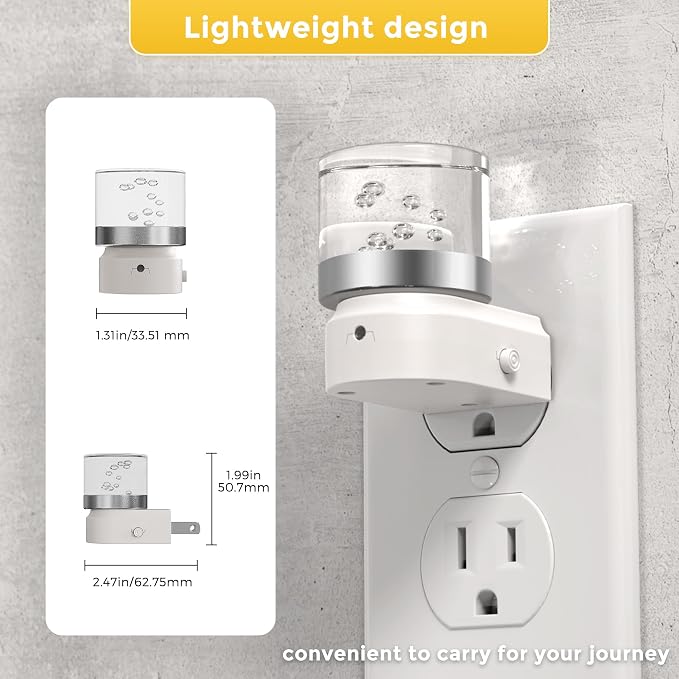 L LOHAS LED Night Lights Plug into Wall | 2 Pack 3000K/4000k/5000K Adjustable Color Temperature Bubble Night Light, Dusk to Dawn Sensor for Hallway, Bathroom, Rooms