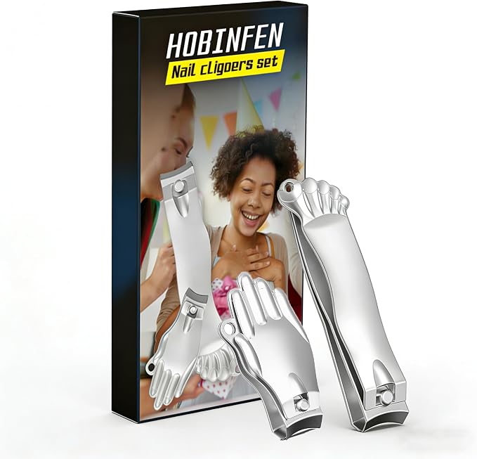 Funny Nail Clippers Set - Gag Gifts for Men, White Elephant Gifts for Adults, Stocking Stuffers & Cool Gadgets for Dad Boyfriend Husband Friends