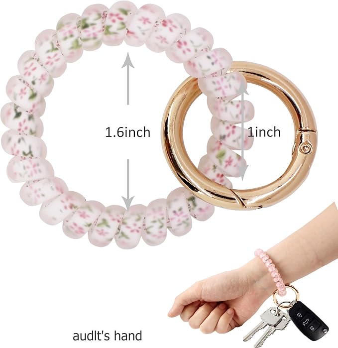 BIHRTC Wrist Key Chain Spring Flexible Spiral Wrist Coil Sauna Keychain