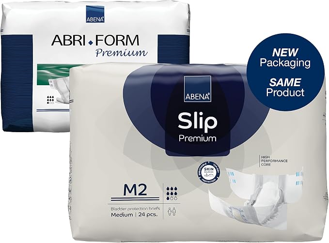 Abena Slip Premium Incontinence Briefs, Level 2, (Extra Small to Extra Large Sizes), Medium, 24 Count