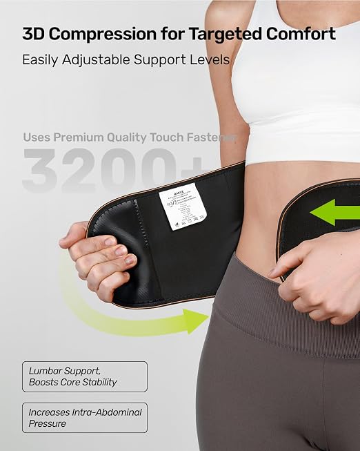 Rakiie Lower Back Brace for Women, Back Belt Support for Men with 8 Stays, Soft Lumbar Support with Full Protection, Orange Size XXL