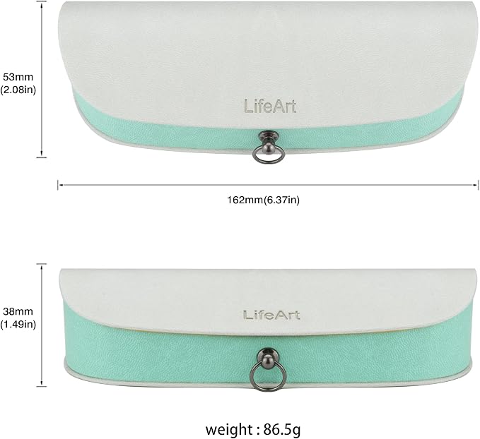 LifeArt Eyeglass Case Hard Shell, Portable Sunglass Case, Fashionable PU Leather Eyeglass Case, Lightweight