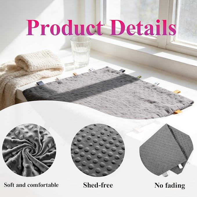 Fidget Blanket for Adults with Dementia, Sensory Mat for Alzheimers Patients, Dementia Activites for Senior (Gray)