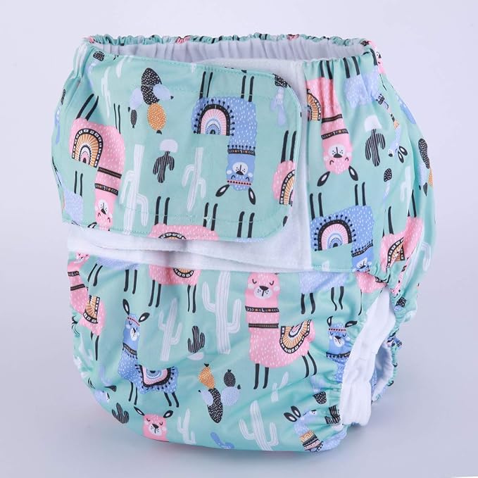 Teen Adult Cloth Diaper Nappy Reusable Washable for Disability Incontinence (Lamas (Large 26in to 50in))