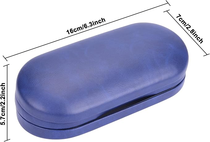 Muf 2 in 1 Contact Lens Case and Glasses Case, Double Sided Design with Mirror, Portable Travel Kit with Tweezer, Remover and Solution Bottle, Blue