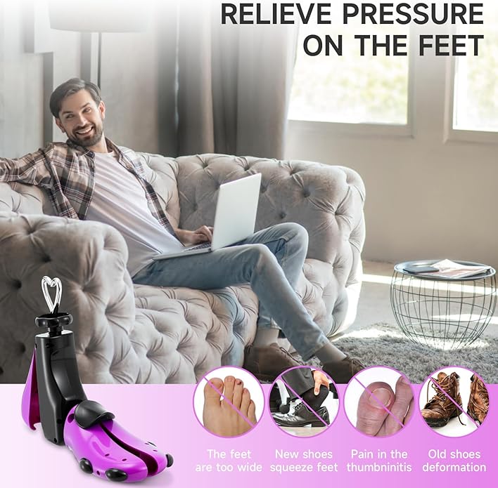 Shoe Stretcher Men, Women Leather Boot Stretcher for Wide Feets, Shoe Tree Adjustable Boot Widener Stretcher