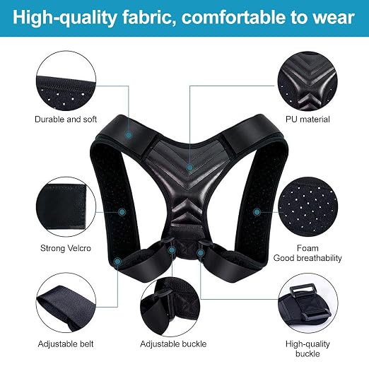 Posture Corrector for Men and Women, Adjustable Back Brace, Comfortable & Breathable Clavicle Straightener, Providing Pain Relief from Bad Posture, Waist, Neck, Back Pain (Medium)