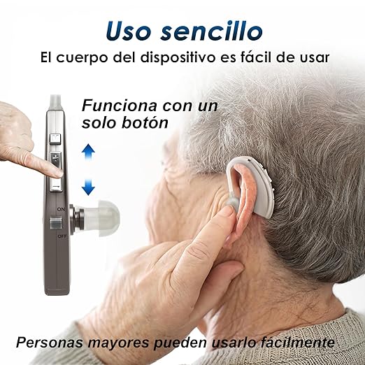Britzgo BHA-220S Hearing Amplifier, Modern and Fashion Designed Adjustable Tube to Fit Both Ears, Silver Gray