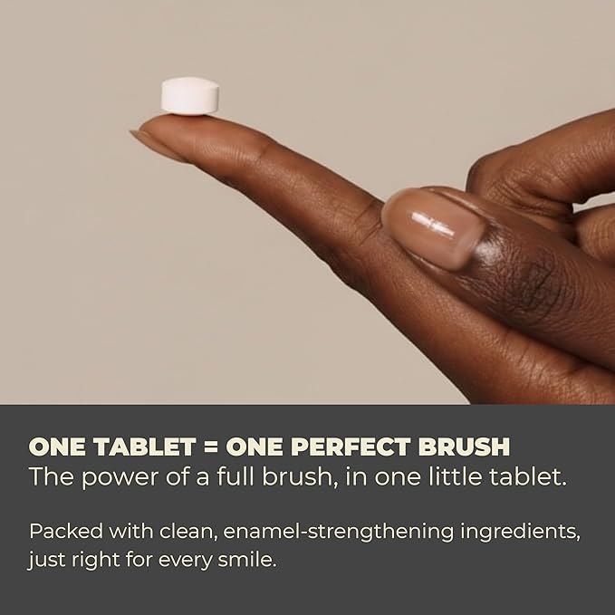 Citrus Yuzu Mint Fluoride-Free Toothpaste Tablets with Nano Hydroxyapatite | Natural Whitening, Enamel Strengthening, Plastic-Free & Travel-Friendly (1 Month Refill)-62 Tablets