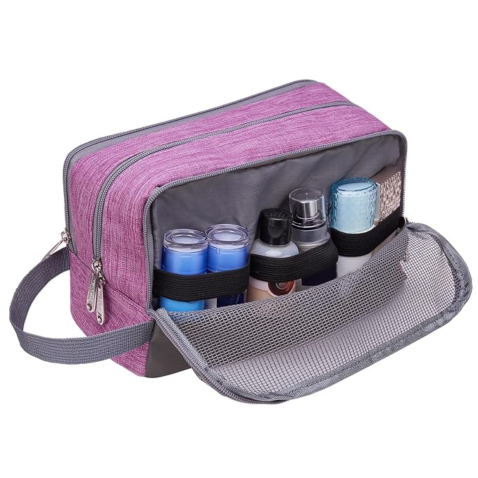 WANDF Travel Toiletry Bag for Men, Small Dopp Kit for Toiletries | Water-Resistant Fabric, Travel Bag for Toiletries, Compact Storage, Shaving Accessories, Weekend Trips