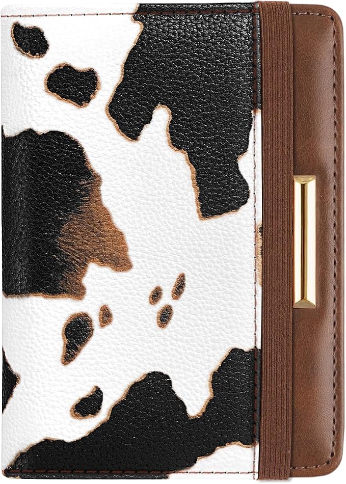 Coco Rossi Passport Holder for Travel Women Slim RFID Passport Cover Wallet | Travel Essentials, Passport Book Holders, Passport Wallet Cover Case, PU Leather, Cute, Thin, Spliced Design, Cow Print