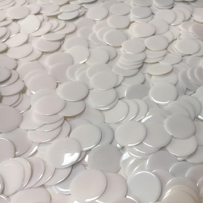 MR CHIPS Plastic Bingo Chips for Games 150 Count Bag - Solid and Transparent Colors Counting White 3/4 Inch