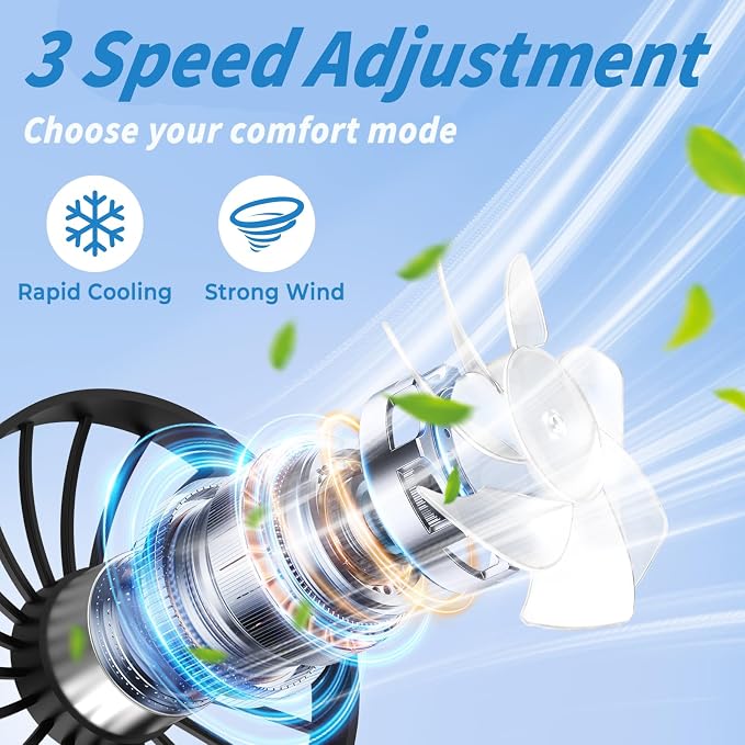 Neck Fan,Portable Neck Fans Rechargeable Personal Fans For Your Neck Wearable Fan Neck Air Conditioner Cooling Fan With 360 Degree Rotation 2100mAh For Travel Sports Walking (Pink Blue)