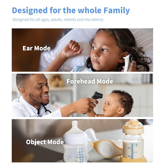 Boncare Thermometer for Adults, Kids, Accurate Digital Forehead Thermometer | Medical Grade FSA-HSA Eligible Touchless Infrared Ear Thermometer, Fever Alarm & Silent Mode, 1s Instant Results