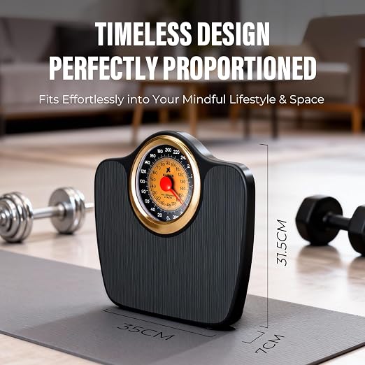 EILISON Mechanical Bathroom Scale for Home Use, Easy Read Analog Weight Scale with Large Dial Display in lb/kg, 400lb Capacity, Non-Slip Surface