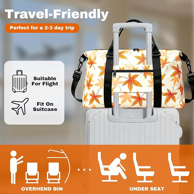 Weekender Duffel Bags for Women， Travel Totes Bag for Airplane Essentials, Overnight Bags for Women with Trolley Sleeve, Large Carry On Hospital Bag for Labor and Delivery, Sport, Gym